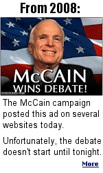 In addition to his many other talents, John McCain can also see the future, he sees that he won the debate that doesn't start until tonight. 